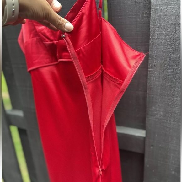 WAYF Women's Sweetheart Neck Sleeveless Cami Maxi Slip Dress in Red Size L NWT - Picture 9 of 16